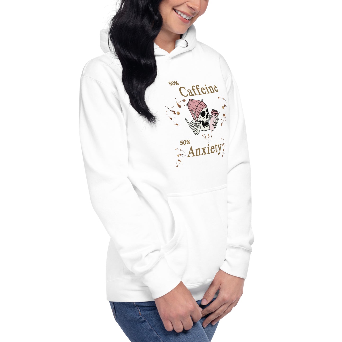 50% Caffeine 50% Anxiety Unisex Hoodie by EraofInk