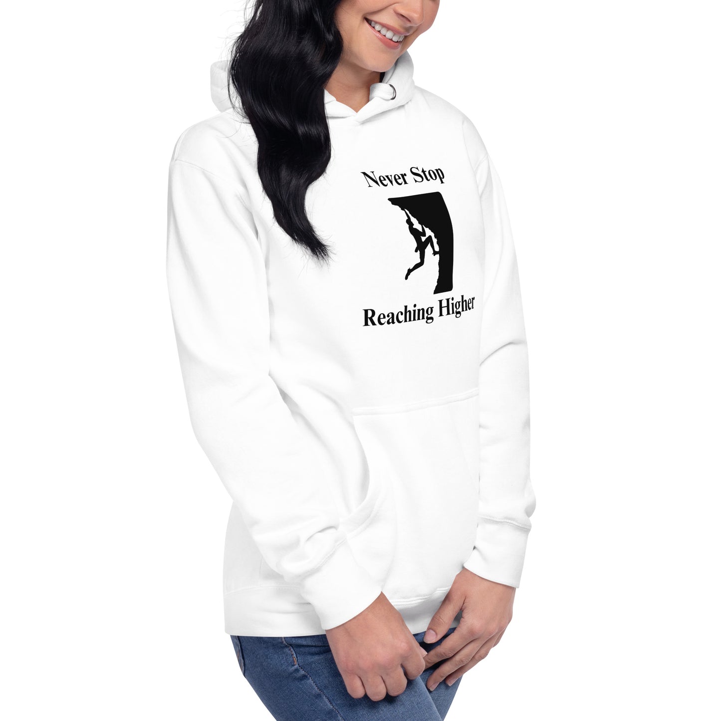 Never Stop Reaching Higher Unisex Hoodie by EraofInk
