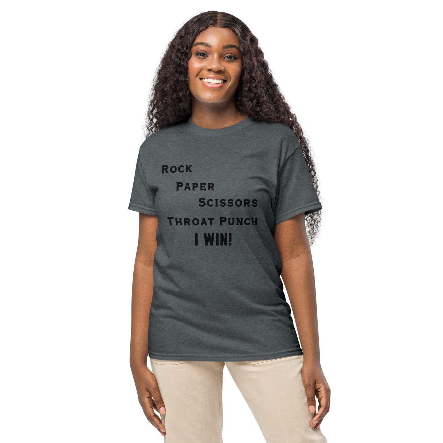 Rock Paper Scissors Throat Punch - I Win DryBlend® Tee by EraofInk