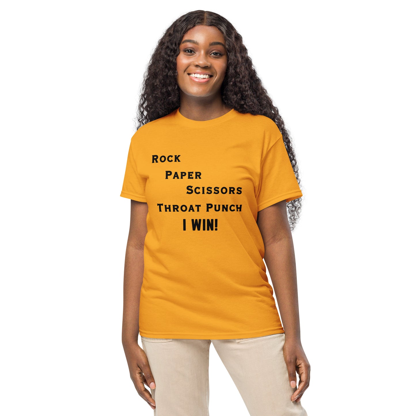 Rock Paper Scissors Throat Punch - I Win DryBlend® Tee by EraofInk