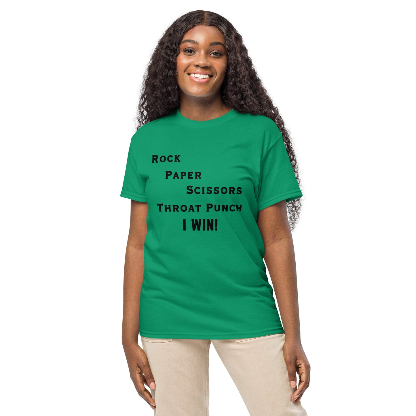 Rock Paper Scissors Throat Punch - I Win DryBlend® Tee by EraofInk