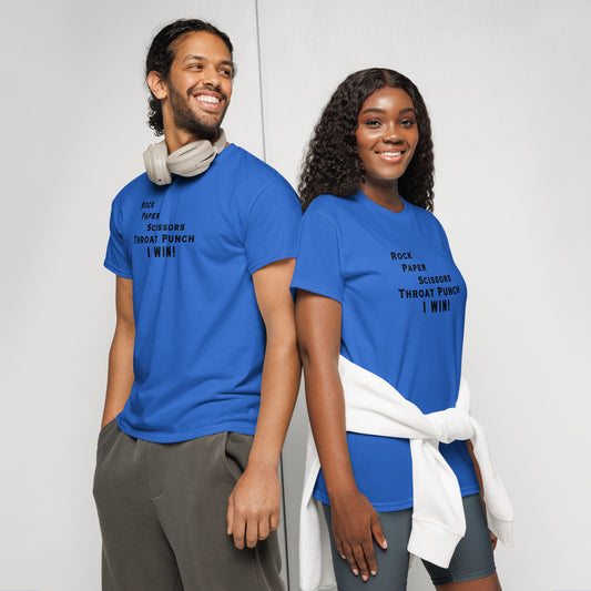 Who Wants to Play Rock Paper Scissors Throat Punch? DryBlend® Tee by EraofInk