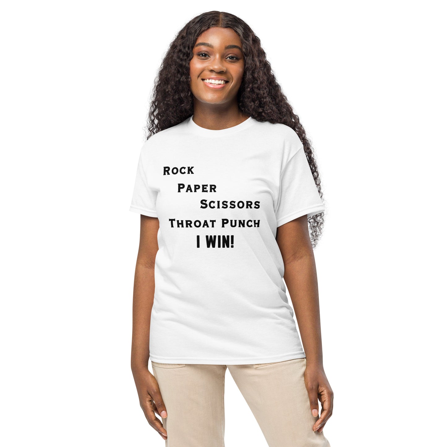 Rock Paper Scissors Throat Punch - I Win DryBlend® Tee by EraofInk