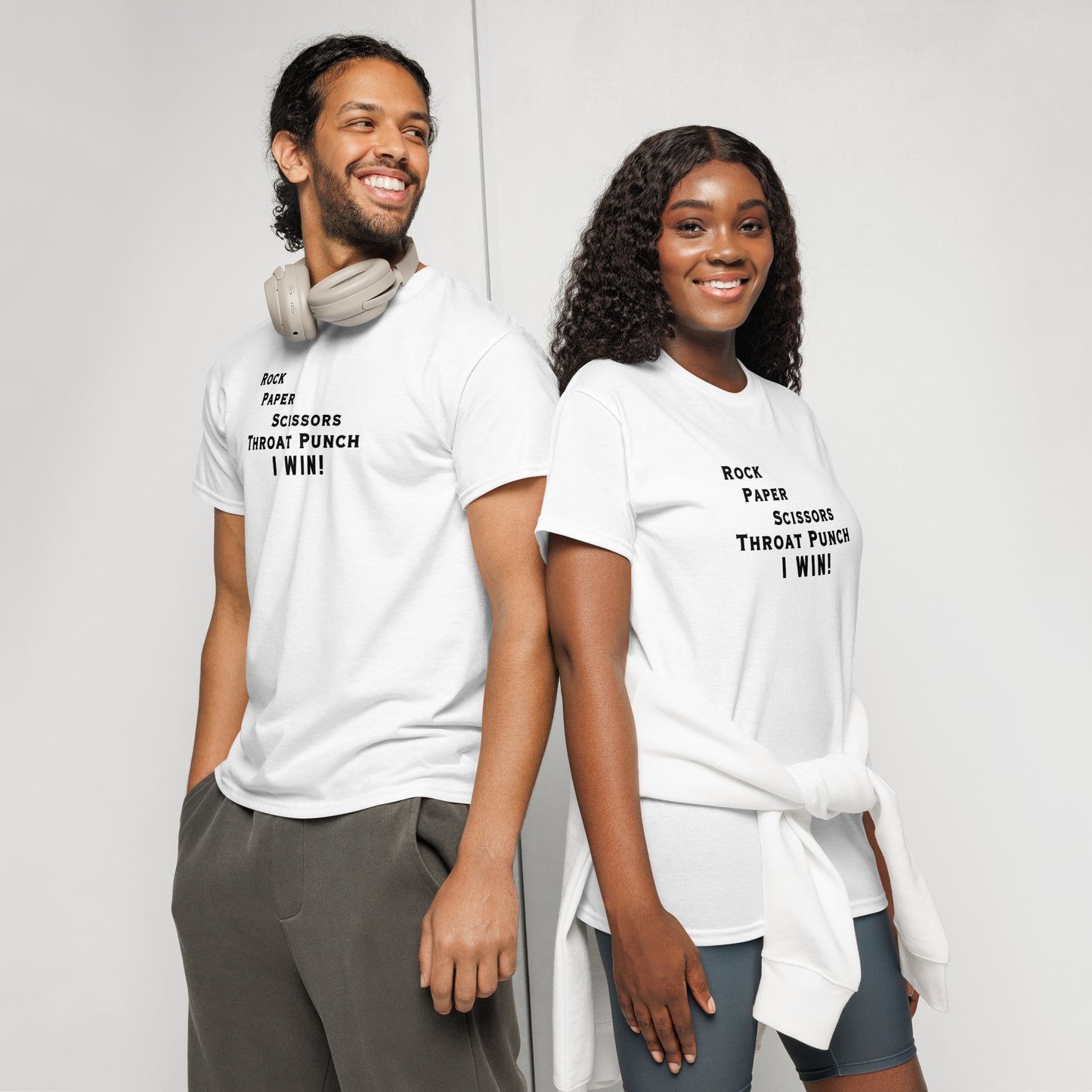 Who Wants to Play Rock Paper Scissors Throat Punch? DryBlend® Tee by EraofInk