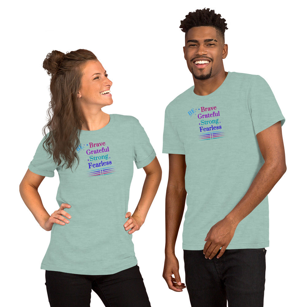 Be Brave Grateful Strong Fearless Unisex Tee by EraofInk
