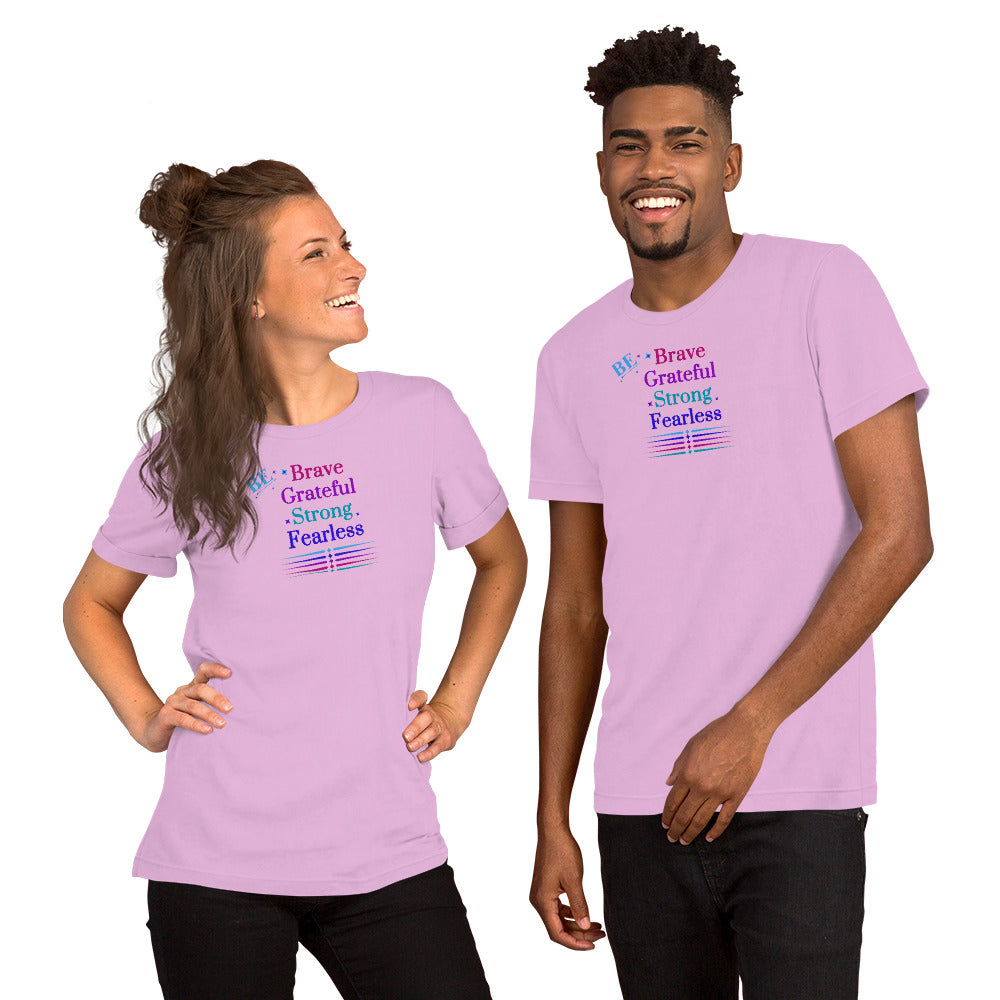 Be Brave Grateful Strong Fearless Unisex Tee by EraofInk