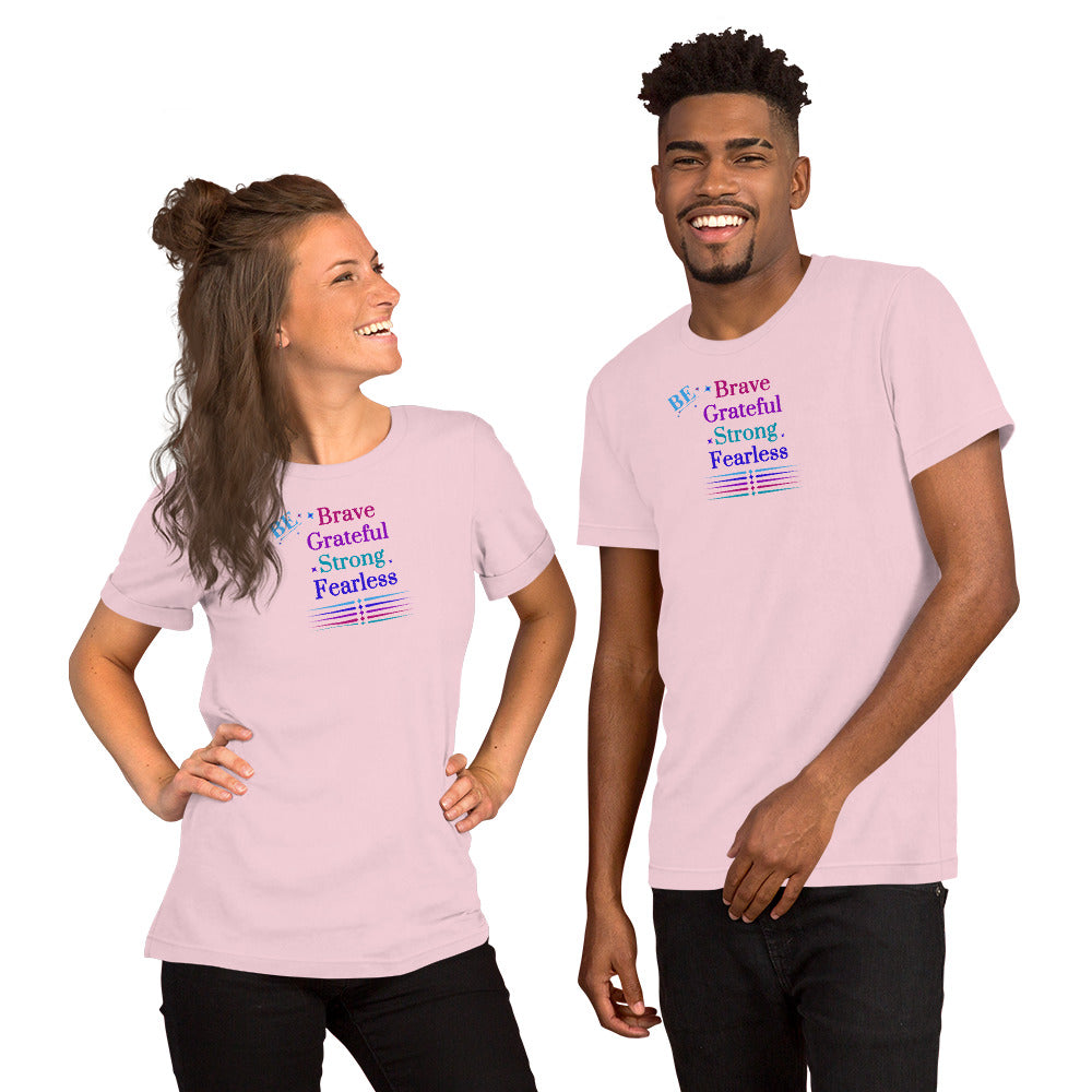 Be Brave Grateful Strong Fearless Unisex Tee by EraofInk