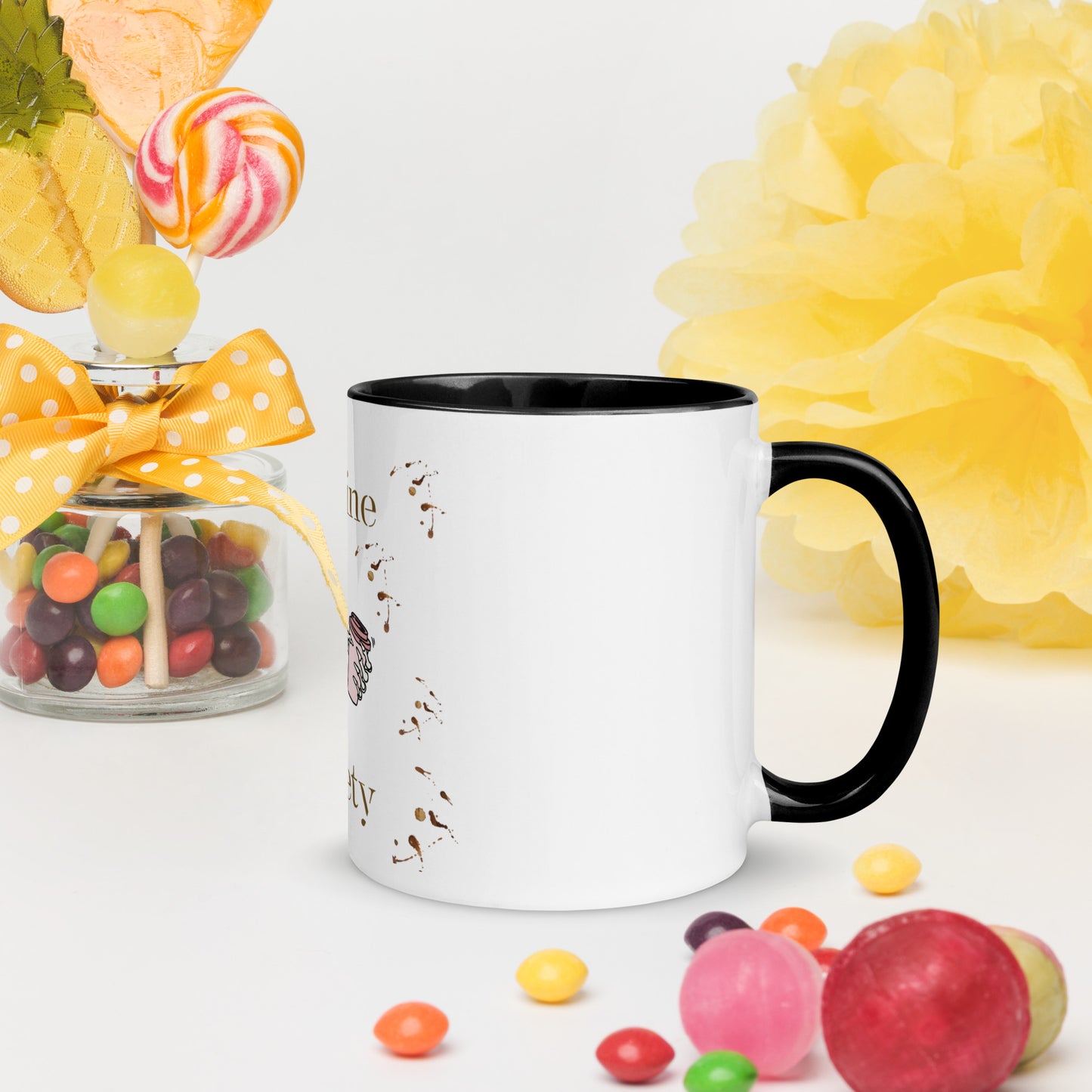 50% Caffeine 50% Anxiety Mug with Color Inside by EraofInk
