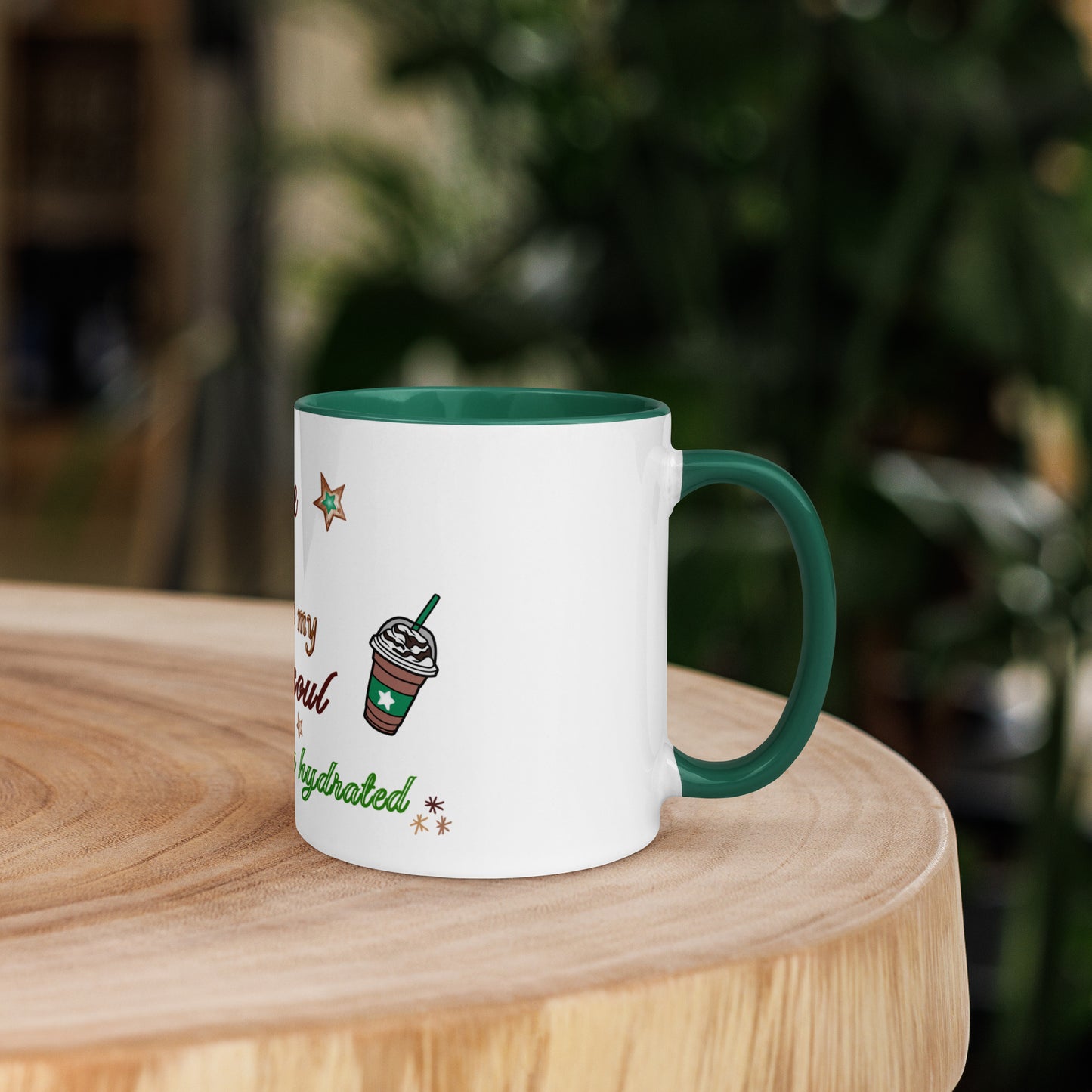 Caffeine Because My Dark Soul Needs to Stay Hydrated Mug with Color Inside by EraofInk