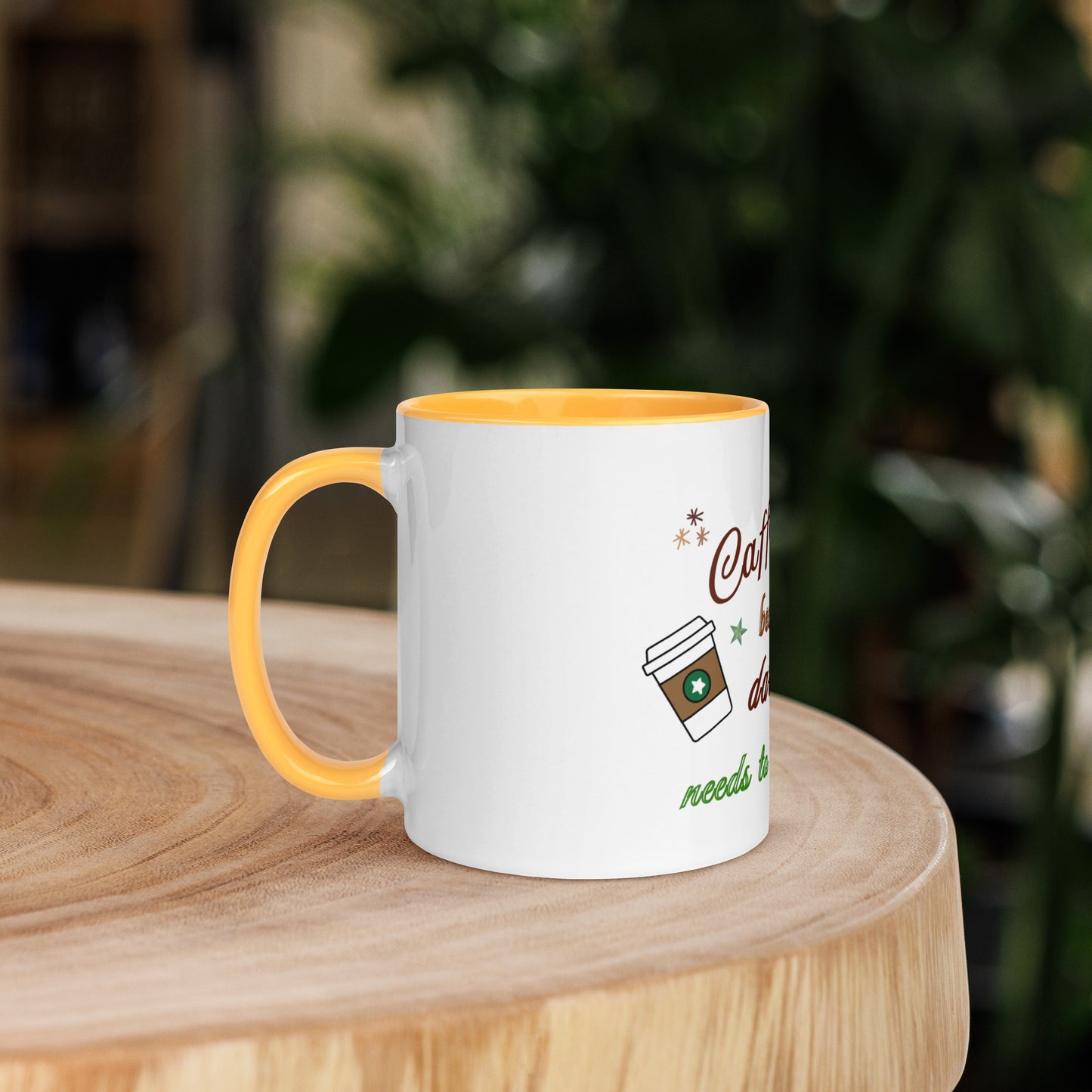 Caffeine Because My Dark Soul Needs to Stay Hydrated Mug with Color Inside by EraofInk