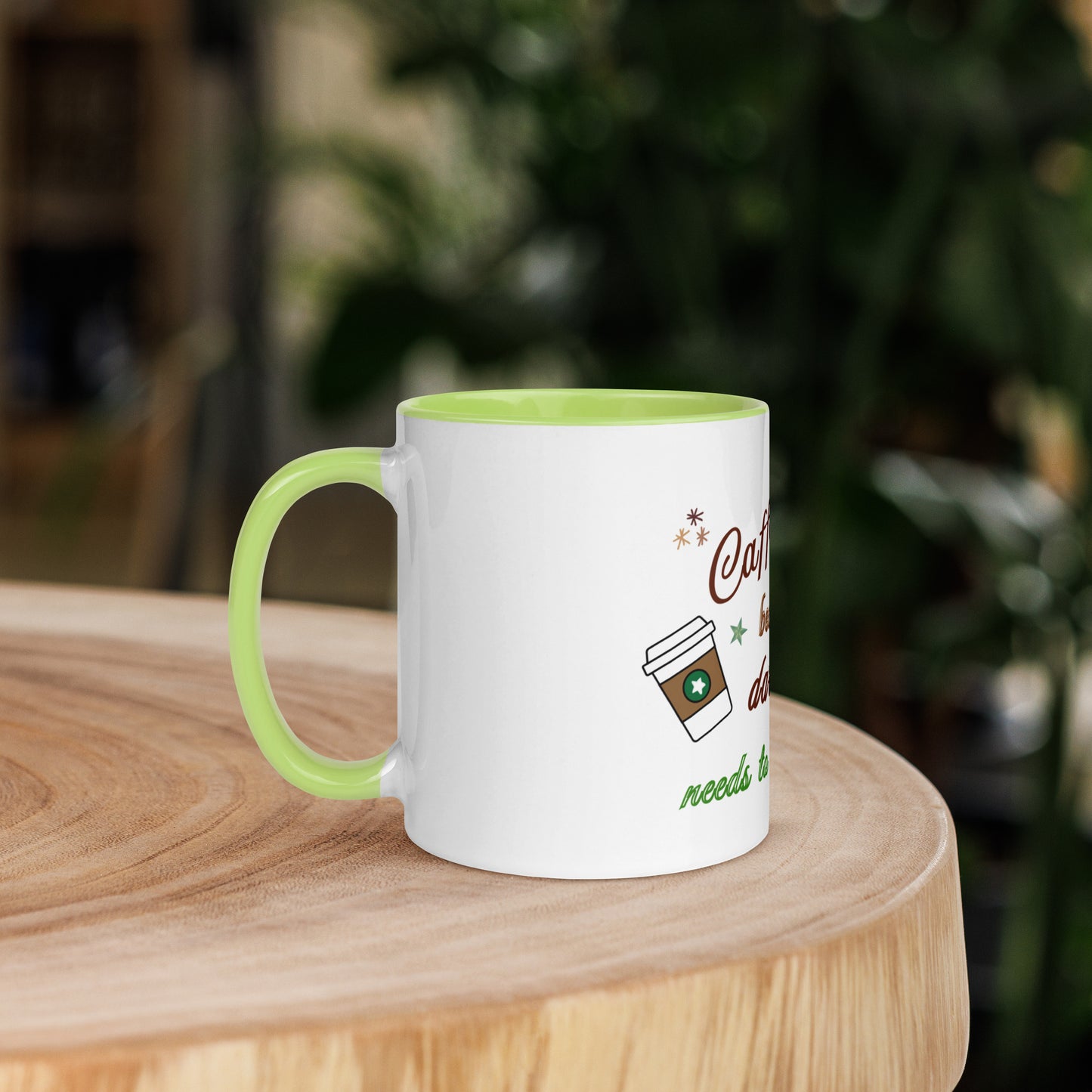 Caffeine Because My Dark Soul Needs to Stay Hydrated Mug with Color Inside by EraofInk