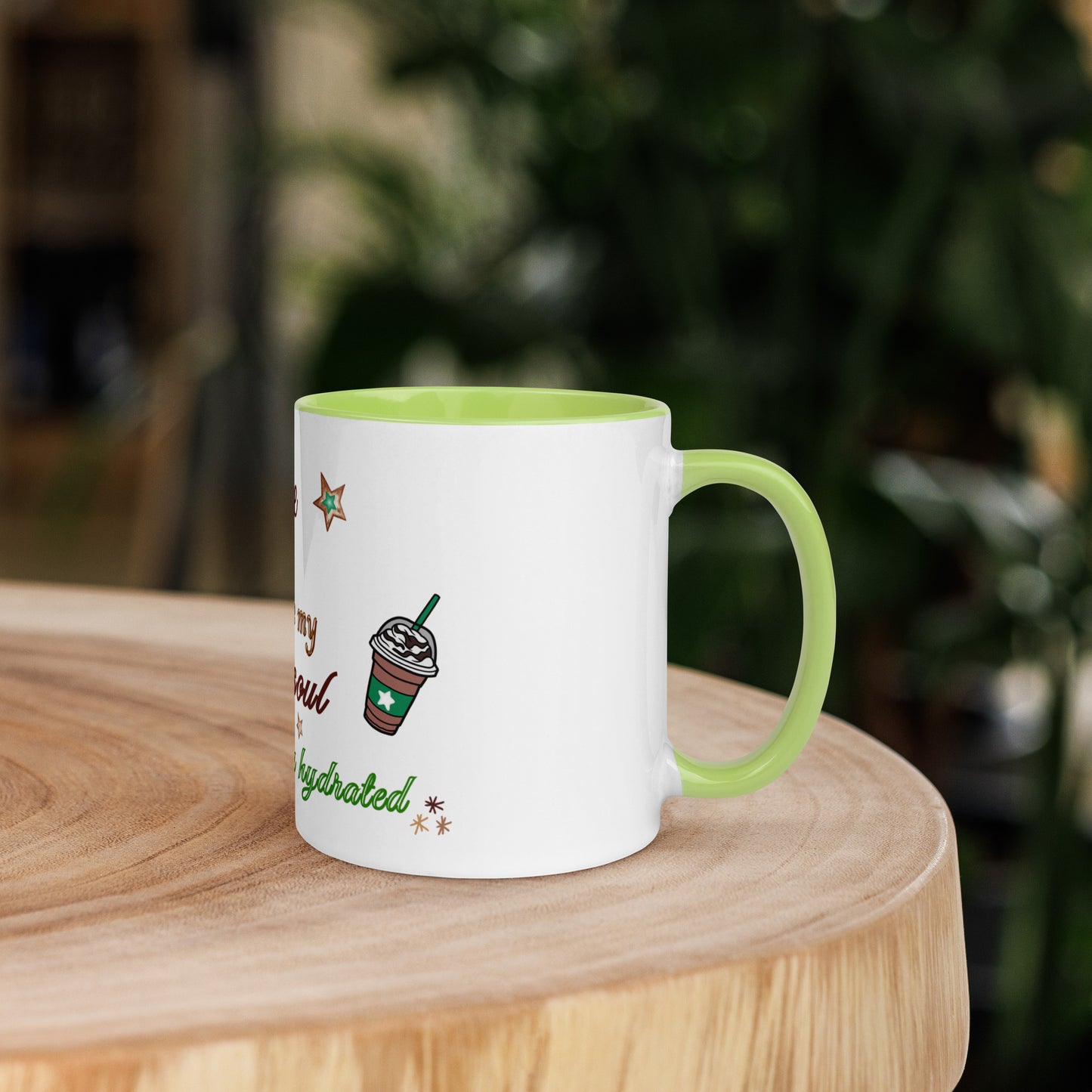 Caffeine Because My Dark Soul Needs to Stay Hydrated Mug with Color Inside by EraofInk