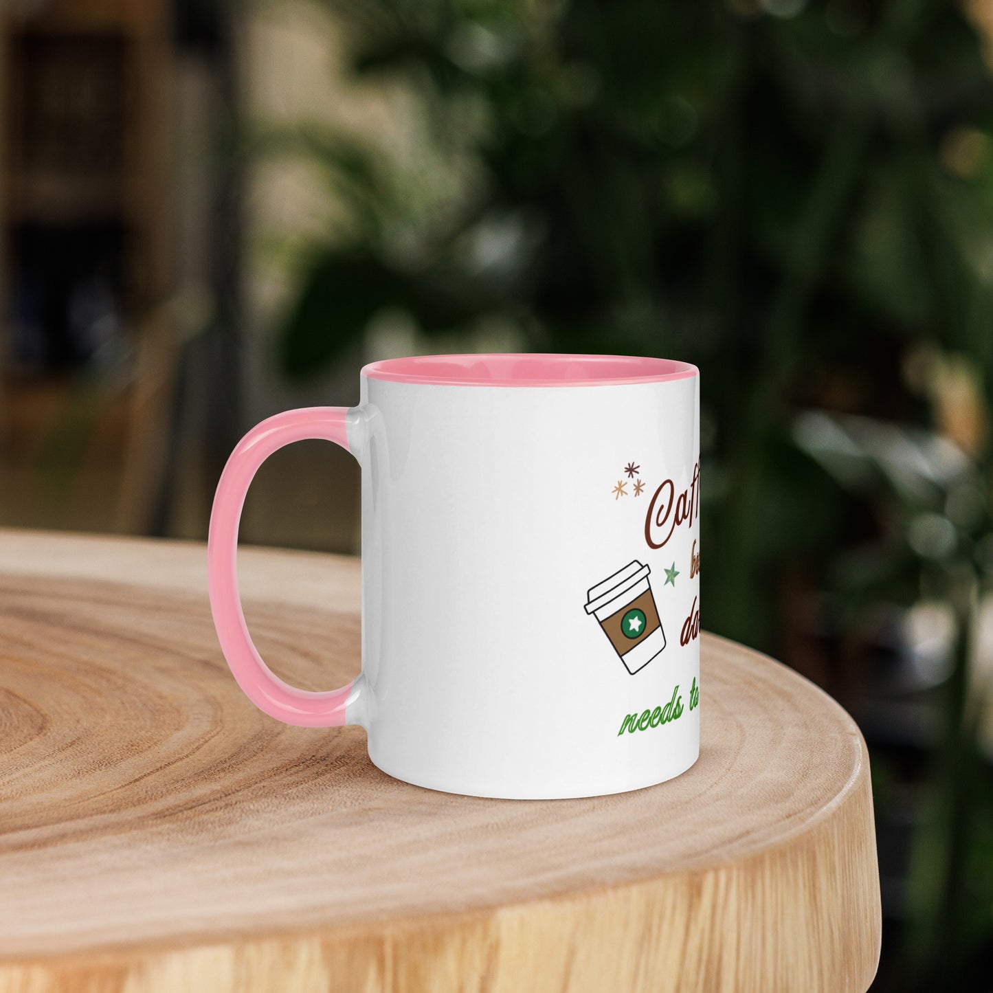 Caffeine Because My Dark Soul Needs to Stay Hydrated Mug with Color Inside by EraofInk