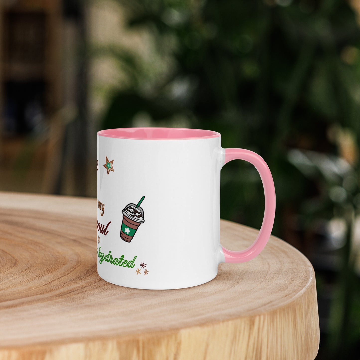 Caffeine Because My Dark Soul Needs to Stay Hydrated Mug with Color Inside by EraofInk
