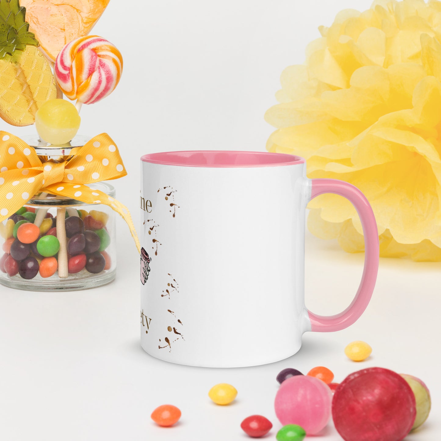 50% Caffeine 50% Anxiety Mug with Color Inside by EraofInk