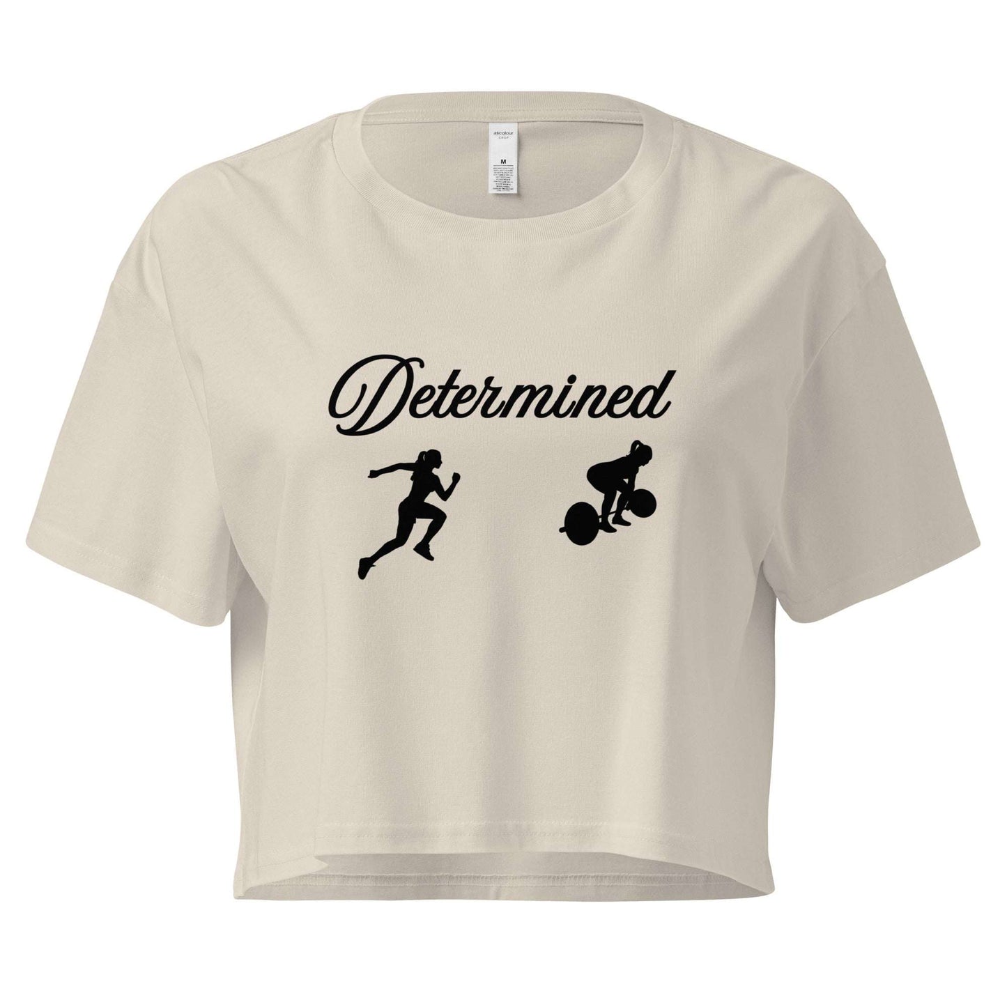 Determined Women’s Crop Top Fitness Tee by EraofInk