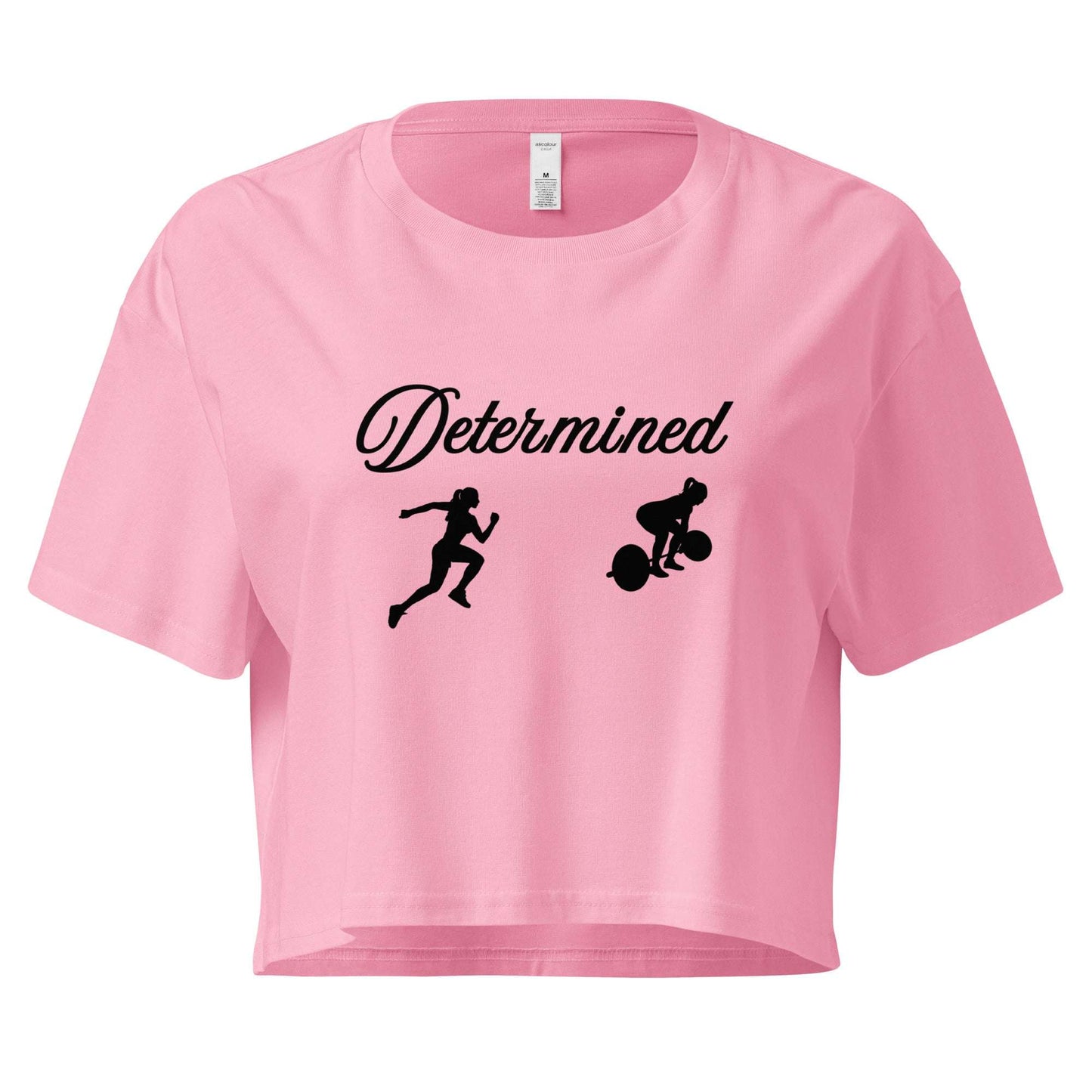 Determined Women’s Crop Top Fitness Tee by EraofInk