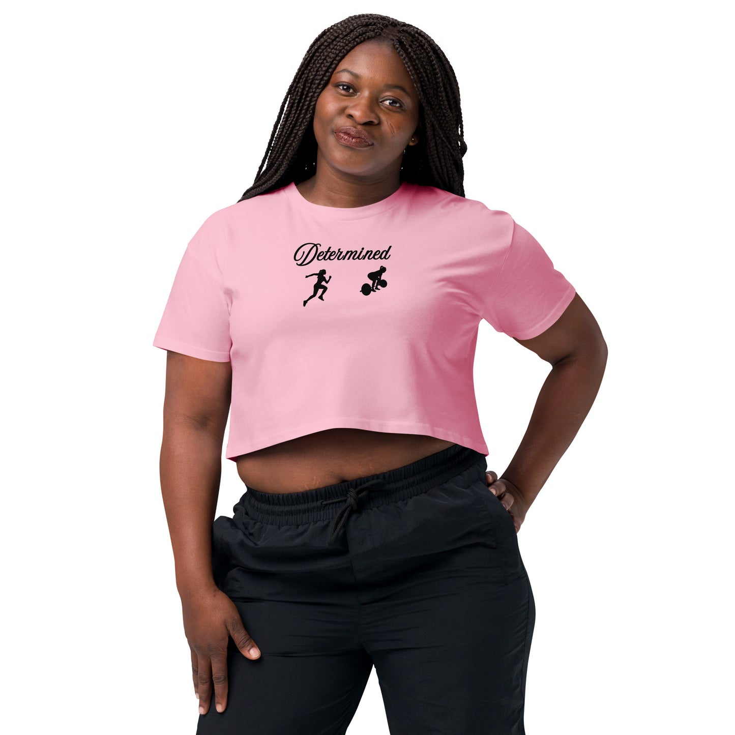 Women's Fitness Crop Athletic Determined Fitness Crop by EraofInk