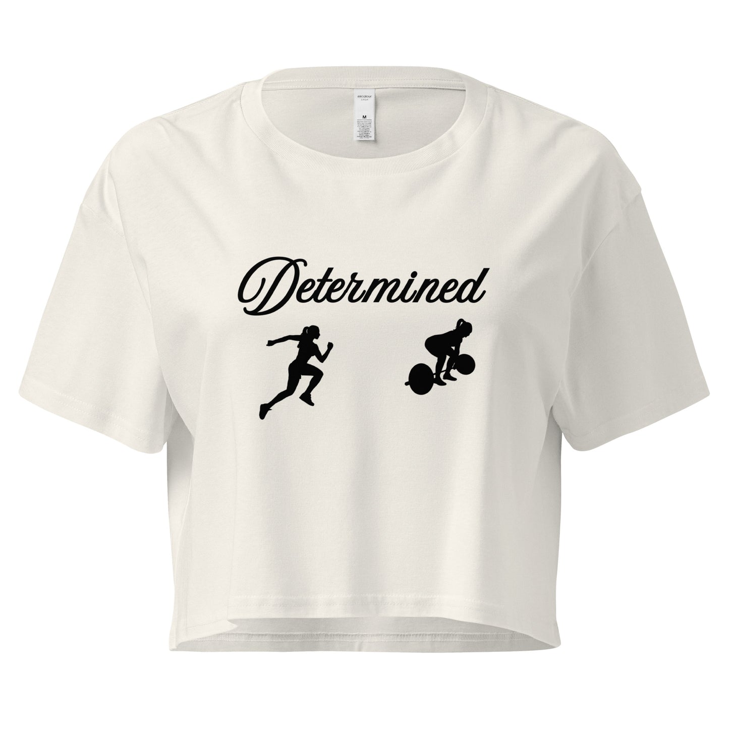 Determined Women’s Crop Top Fitness Tee by EraofInk