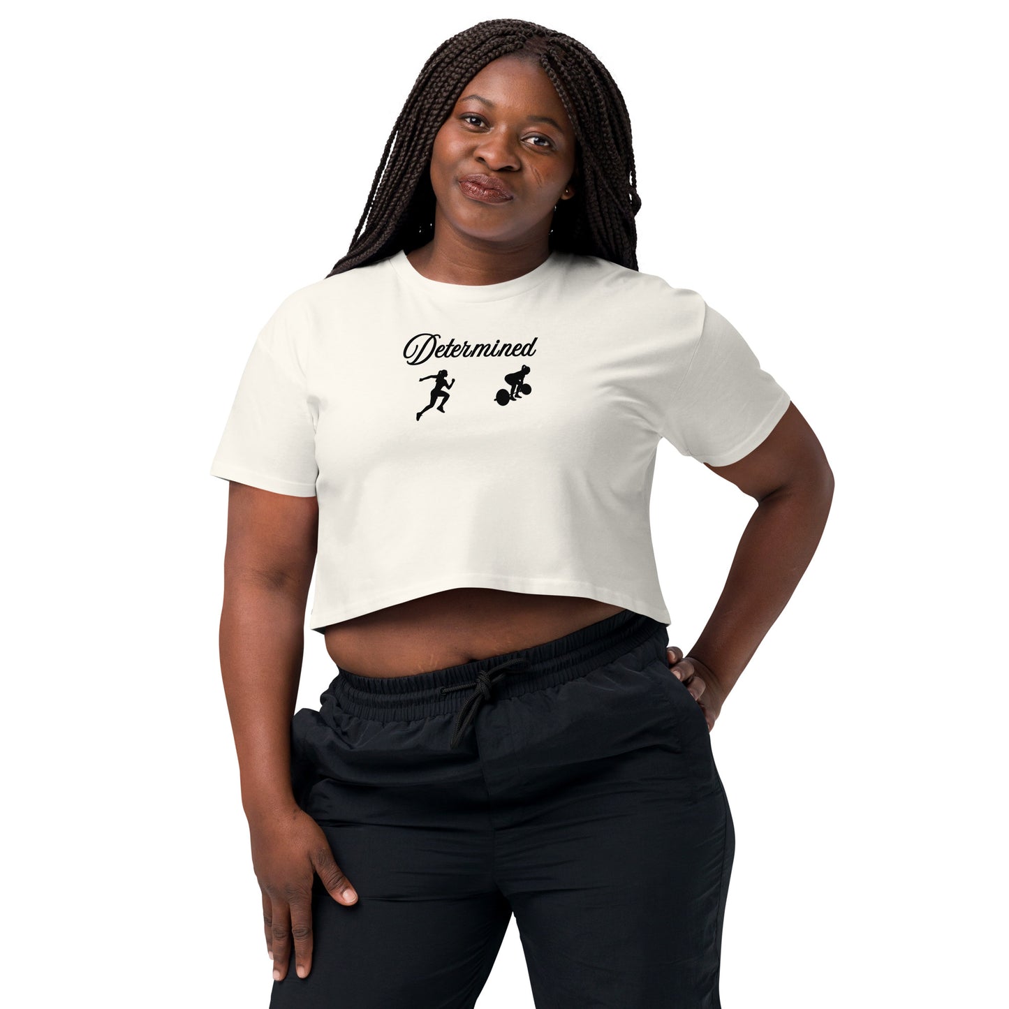 Women's Fitness Crop Athletic Determined Fitness Crop by EraofInk
