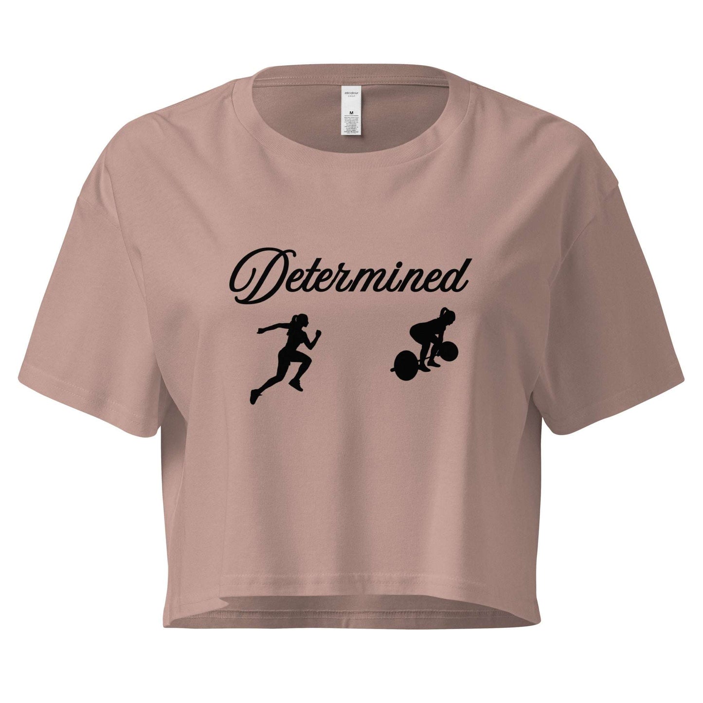 Determined Women’s Crop Top Fitness Tee by EraofInk