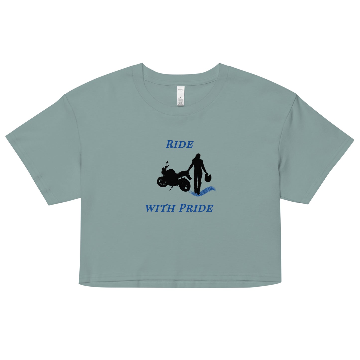 Ride With Pride Motorcycle Biker Girl Women’s Crop Top by EraofInk
