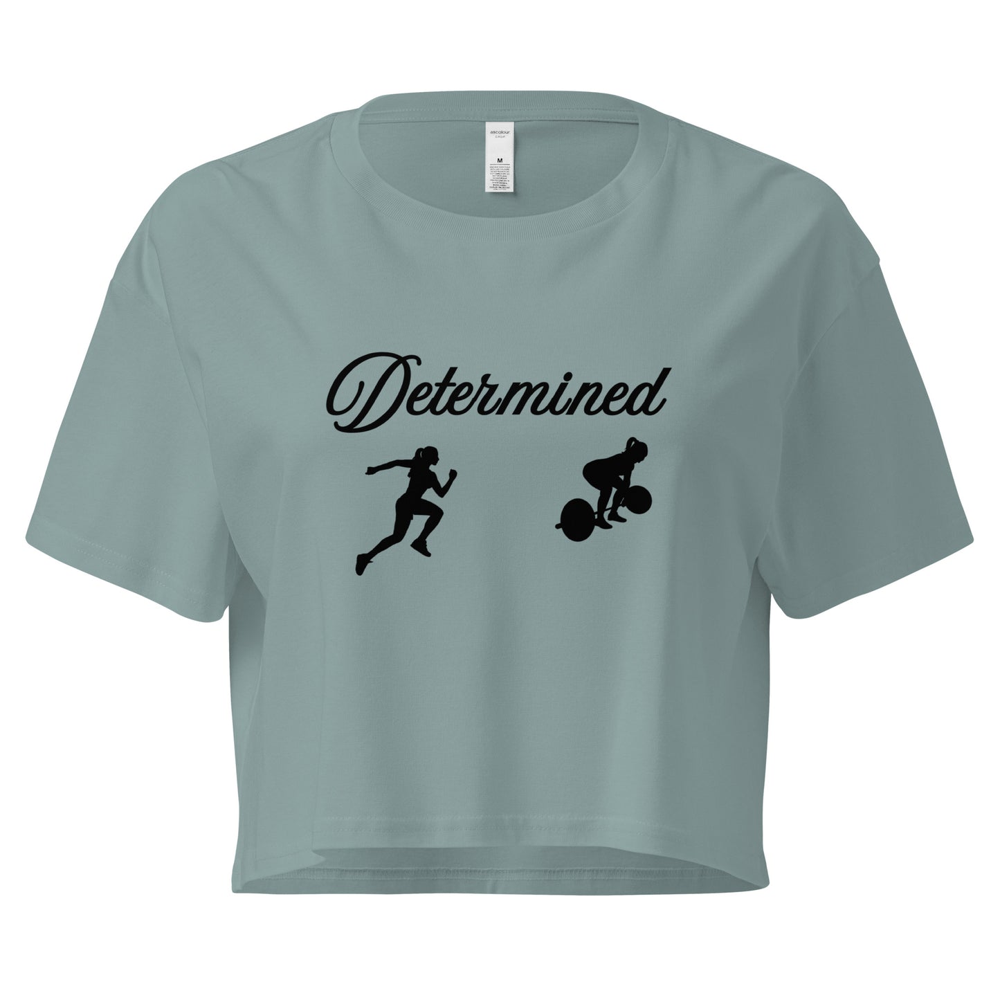 Determined Women’s Crop Top Fitness Tee by EraofInk