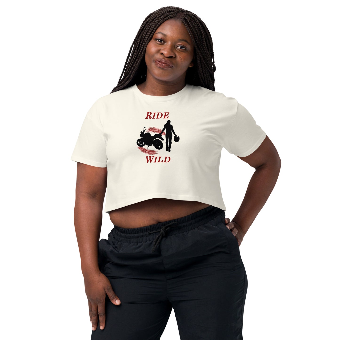Ride Wild Motorcycle Biker Girl Women’s Crop Top by EraofInk