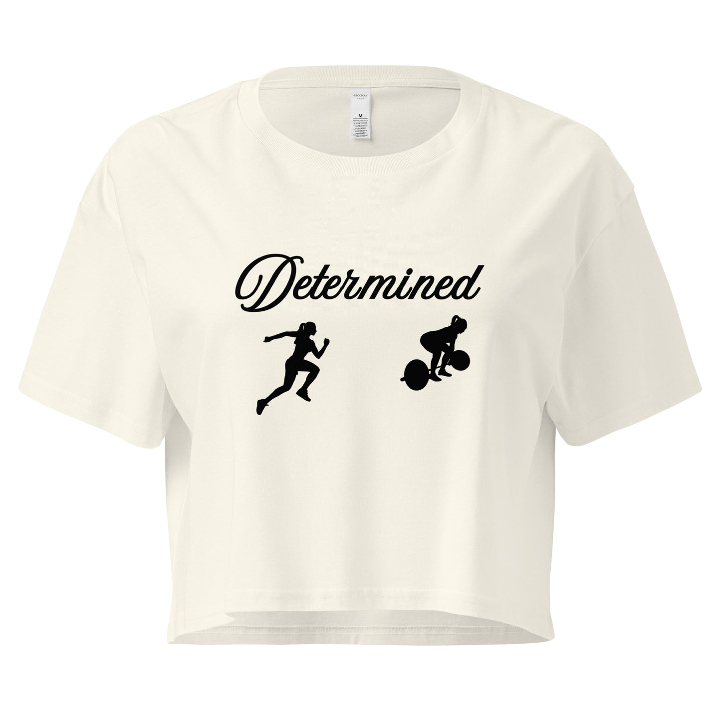 Determined Women’s Crop Top Fitness Tee by EraofInk