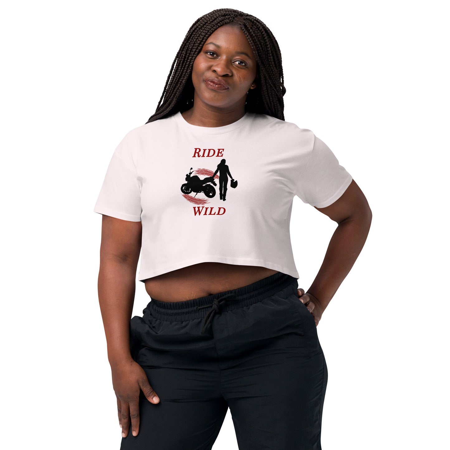Ride Wild Motorcycle Biker Girl Women’s Crop Top by EraofInk