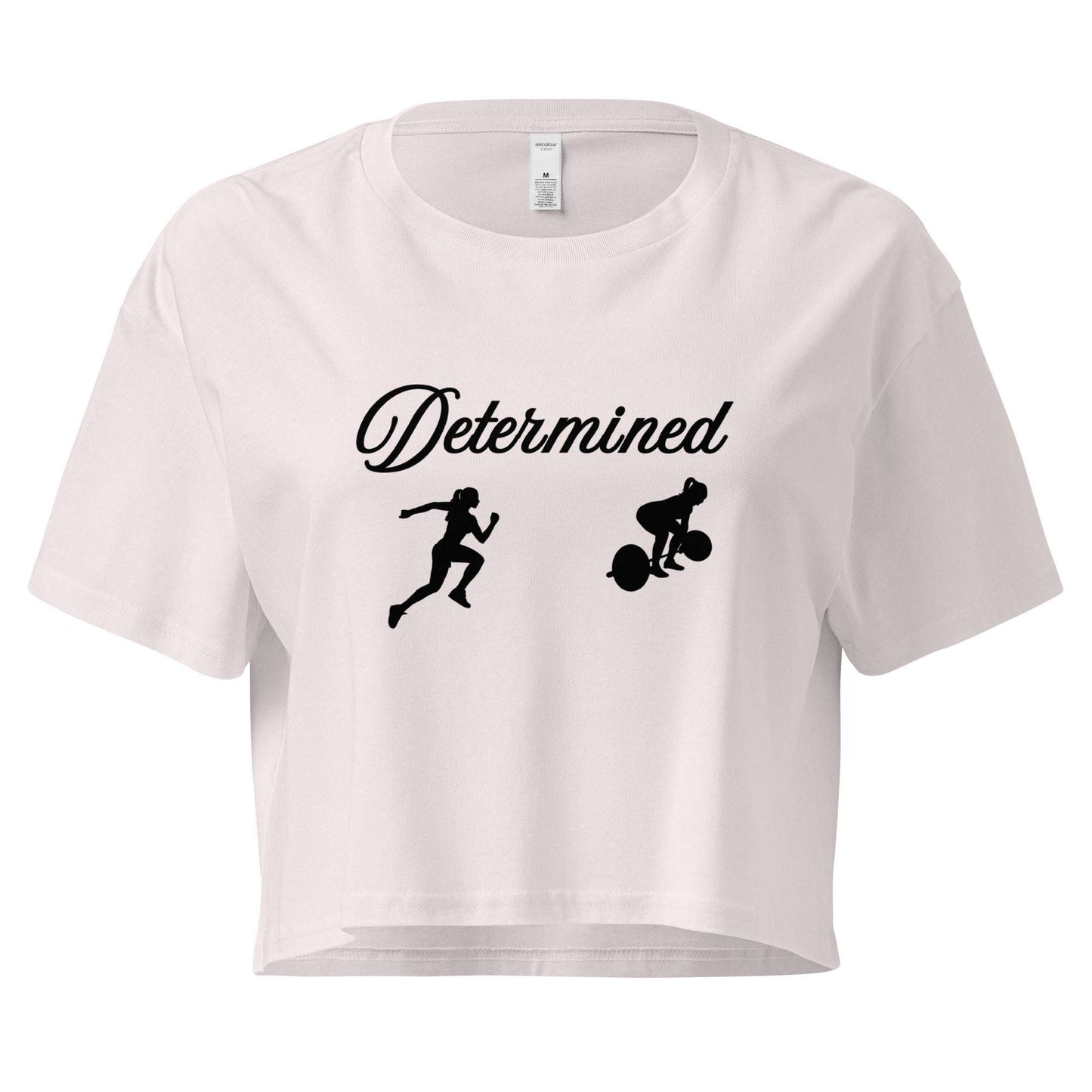 Determined Women’s Crop Top Fitness Tee by EraofInk