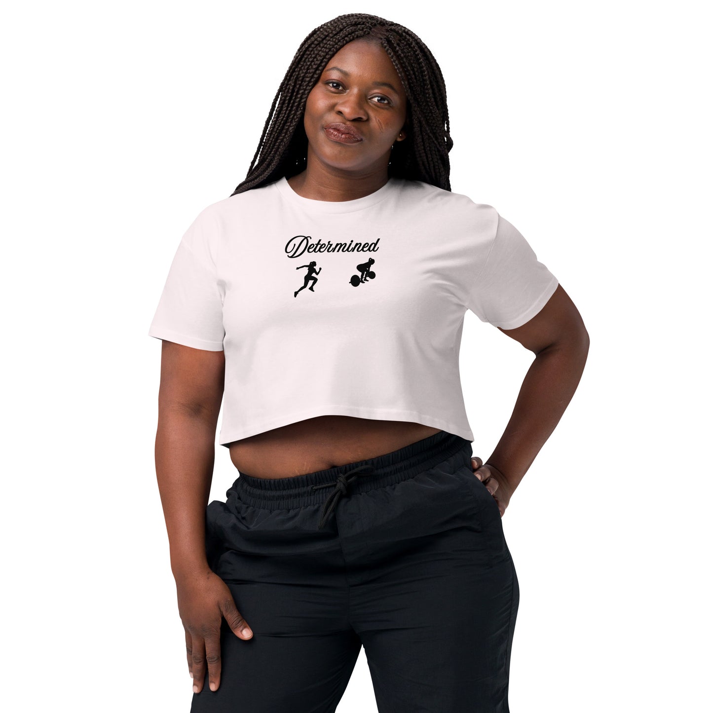 Women's Fitness Crop Athletic Determined Fitness Crop by EraofInk