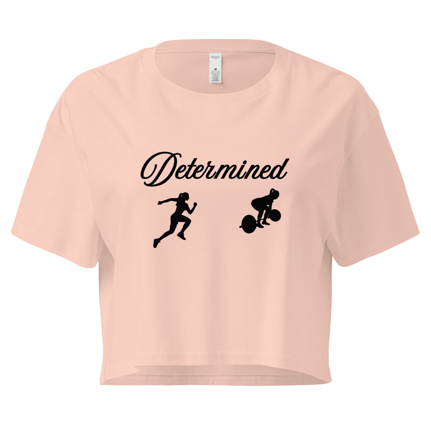 Determined Women’s Crop Top Fitness Tee by EraofInk
