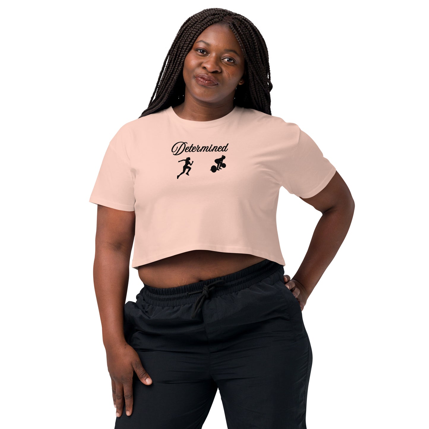 Women's Fitness Crop Athletic Determined Fitness Crop by EraofInk