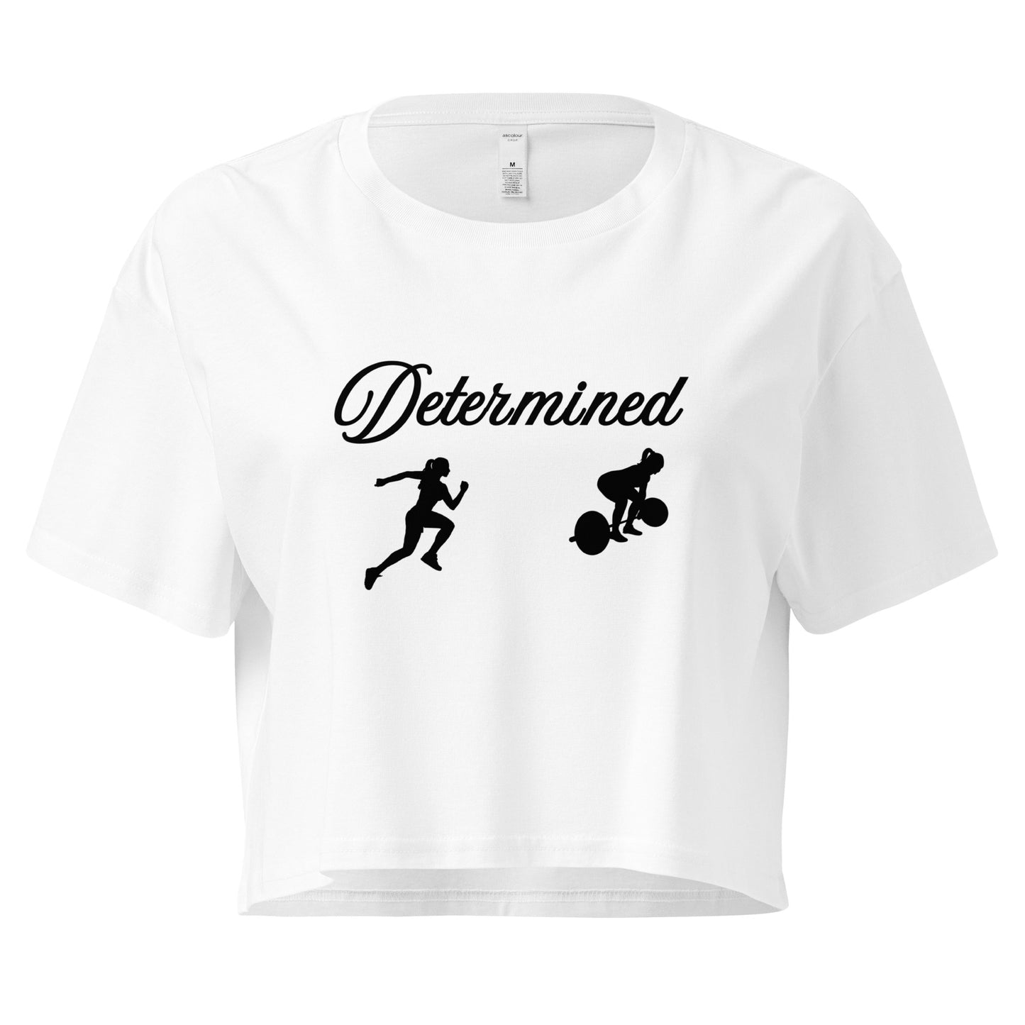 Determined Women’s Crop Top Fitness Tee by EraofInk