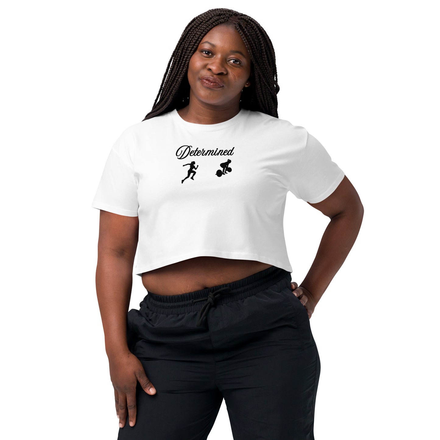 Women's Fitness Crop Athletic Determined Fitness Crop by EraofInk