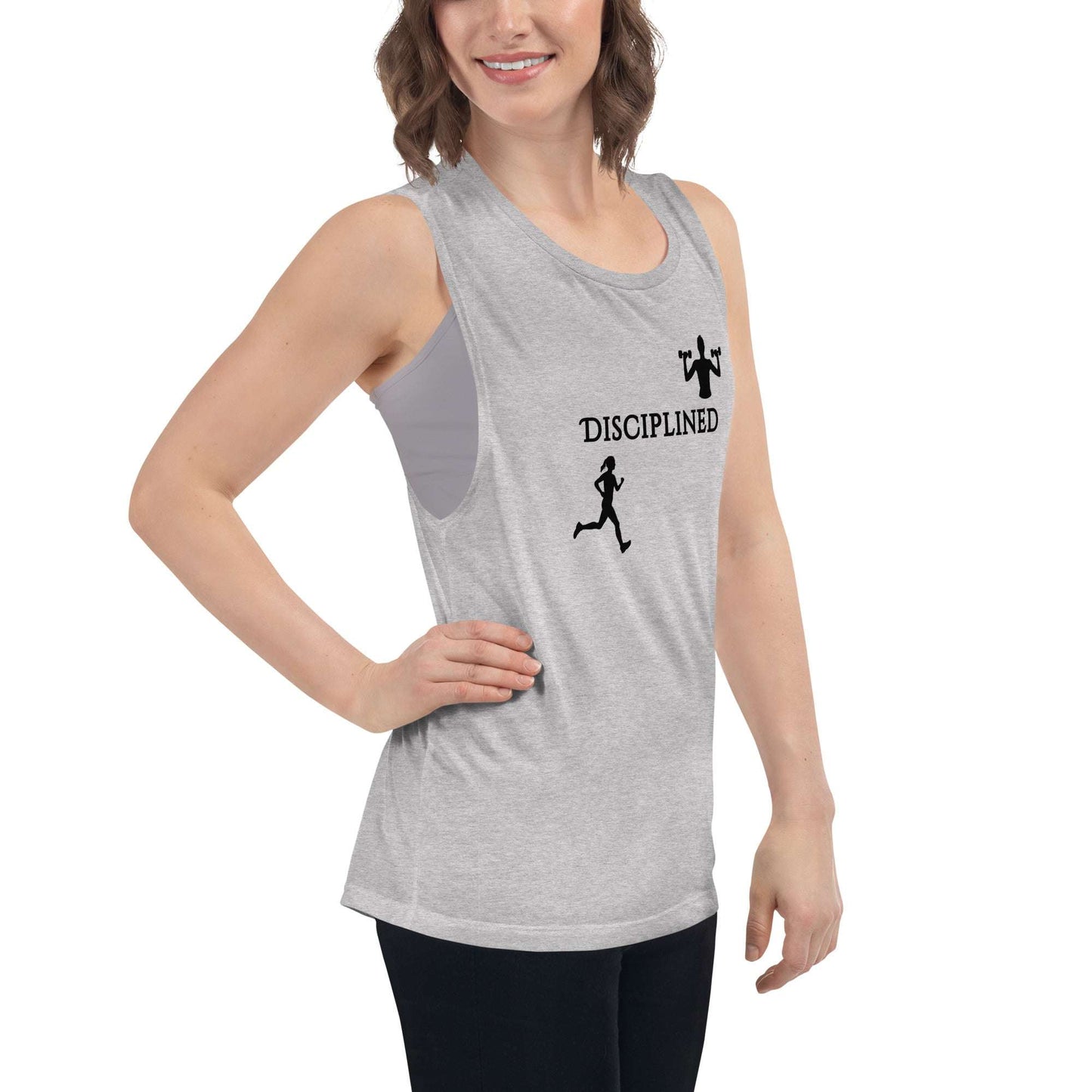 Disciplined Ladies’ Muscle Tank by EraofInk