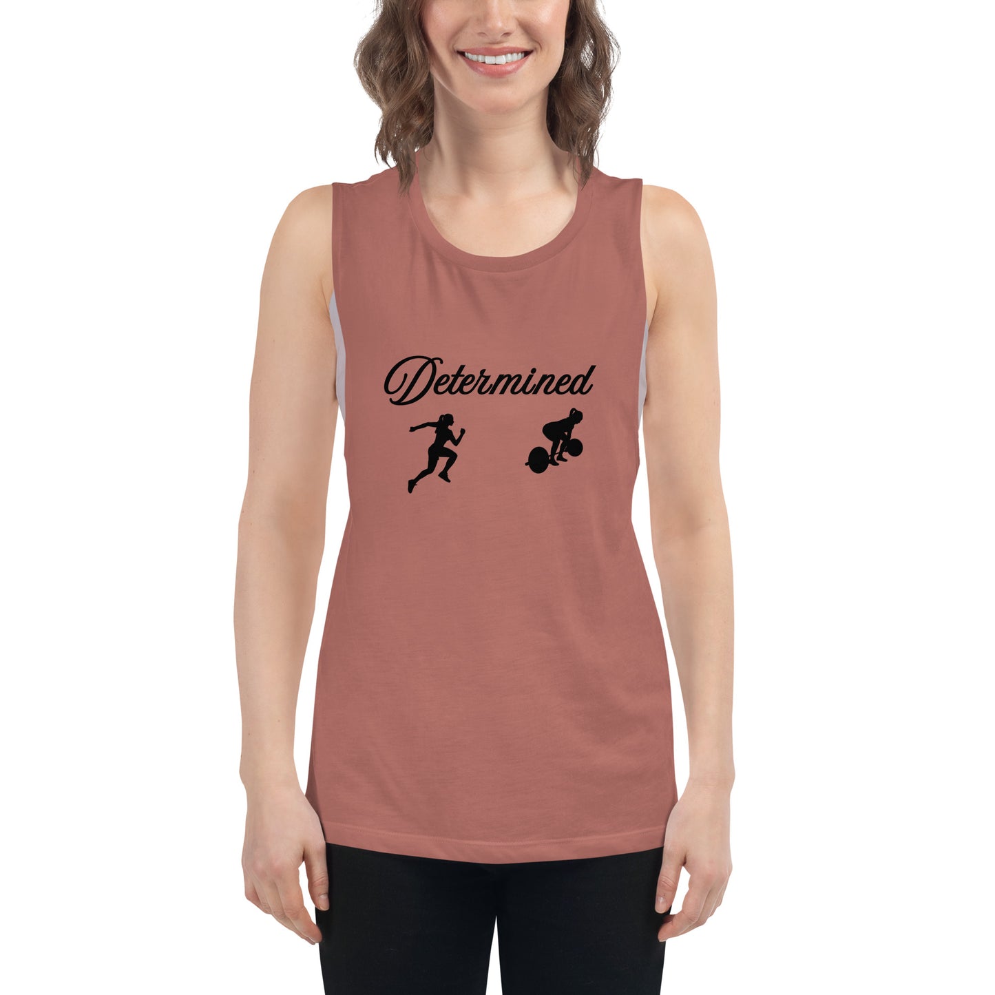 Determined Ladies’ Muscle Tank Fitness Tee by EraofInk