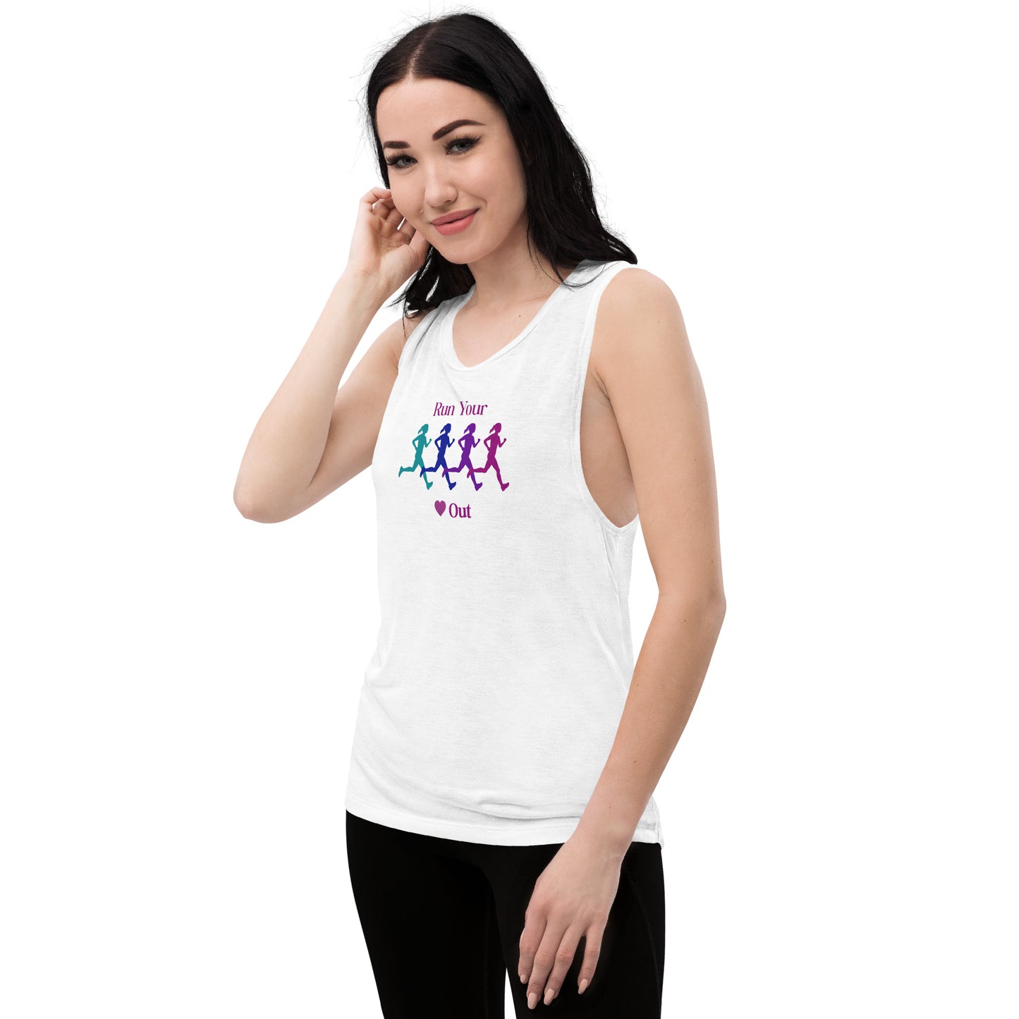 Run Your Heart Out Ladies’ Muscle Tank by EraofInk
