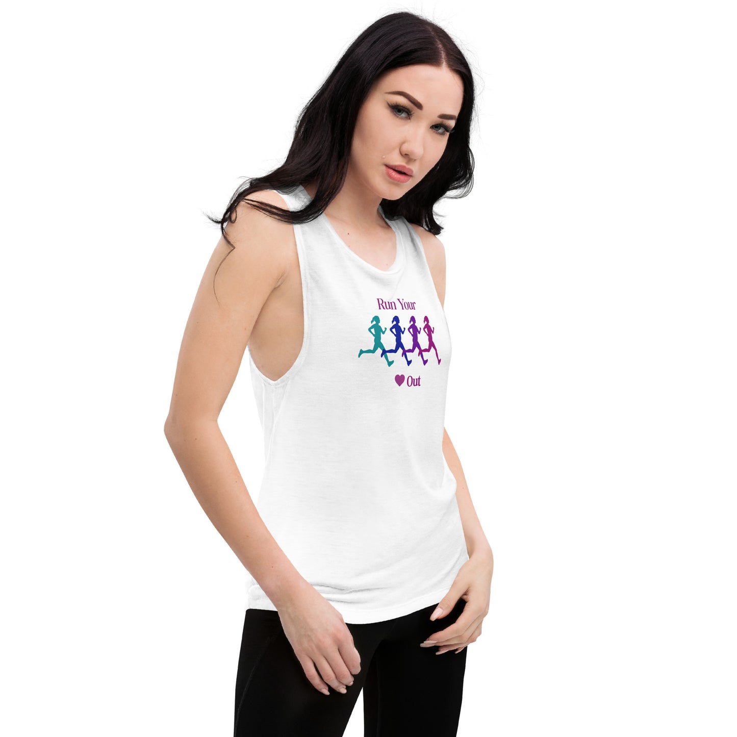 Run Your Heart Out Ladies’ Muscle Tank by EraofInk
