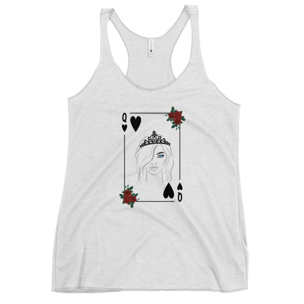 Blue-Eyed Queen of Hearts Women's Racerback Tank by EraofInk