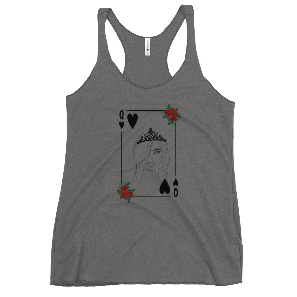 Blue-Eyed Queen of Hearts Women's Racerback Tank by EraofInk