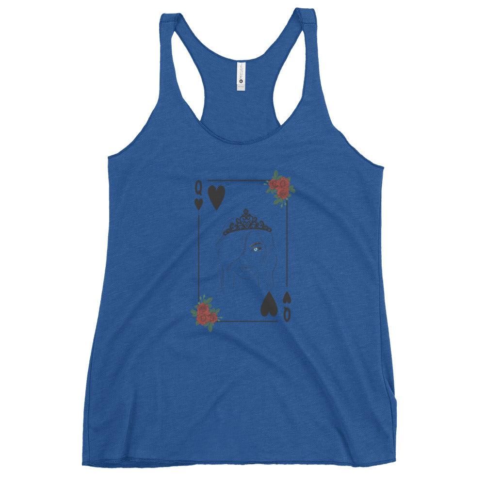 Blue-Eyed Queen of Hearts Women's Racerback Tank by EraofInk