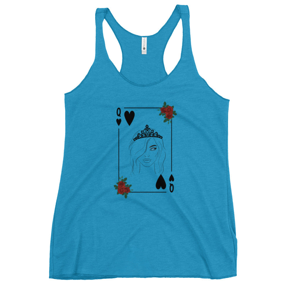 Blue-Eyed Queen of Hearts Women's Racerback Tank by EraofInk