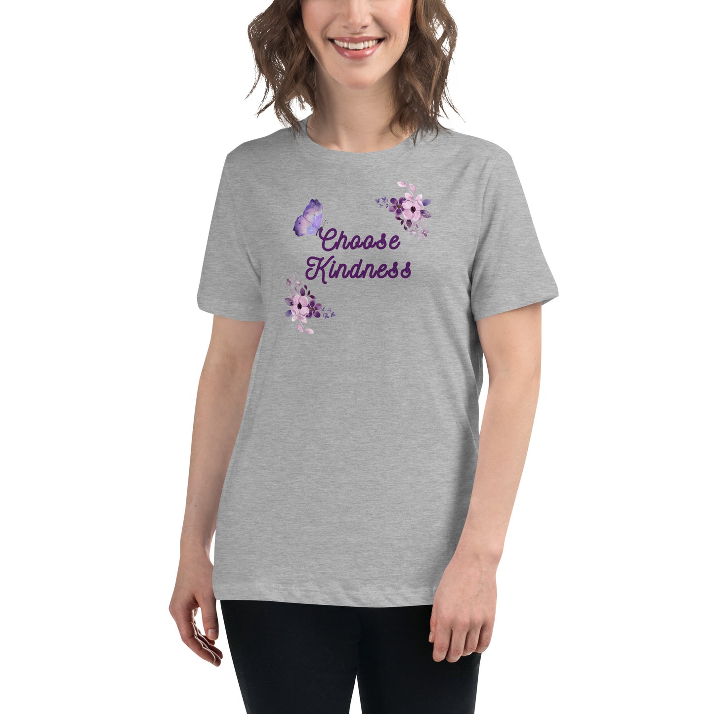 Choose Kindness Lavender Women's Relaxed Tee by EraofInk