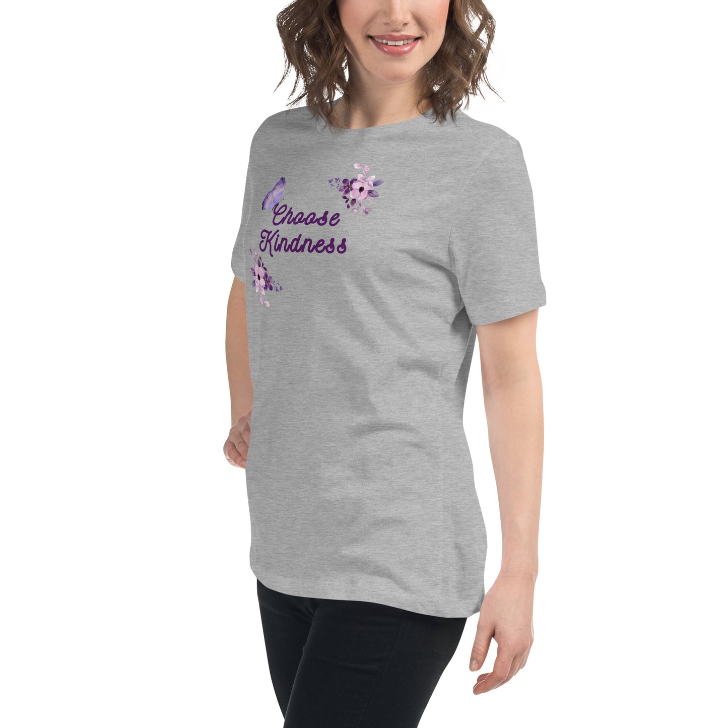 Choose Kindness Lavender Women's Relaxed Tee by EraofInk