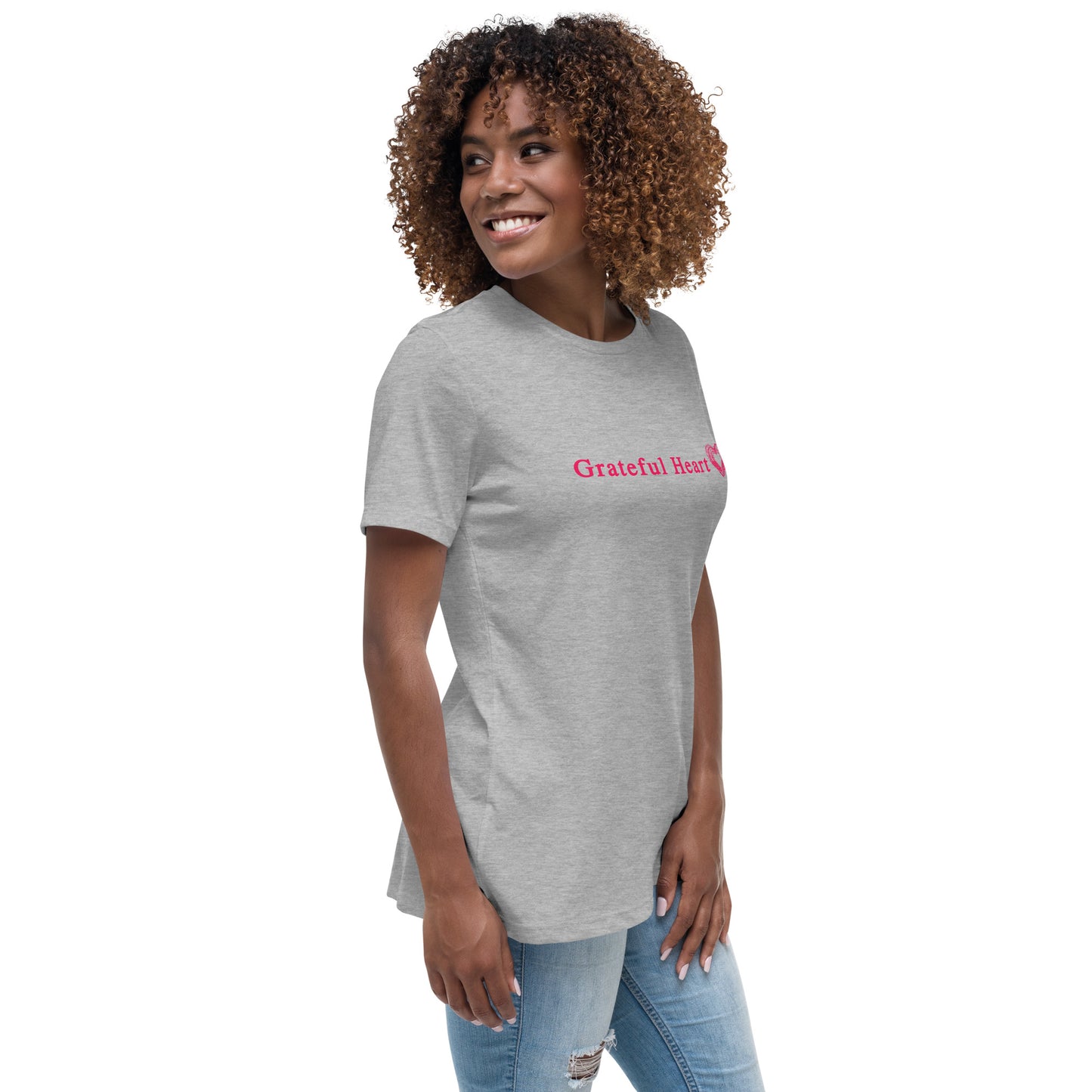 Grateful Heart with Sketched Heart Women's Relaxed Tee by EraofInk