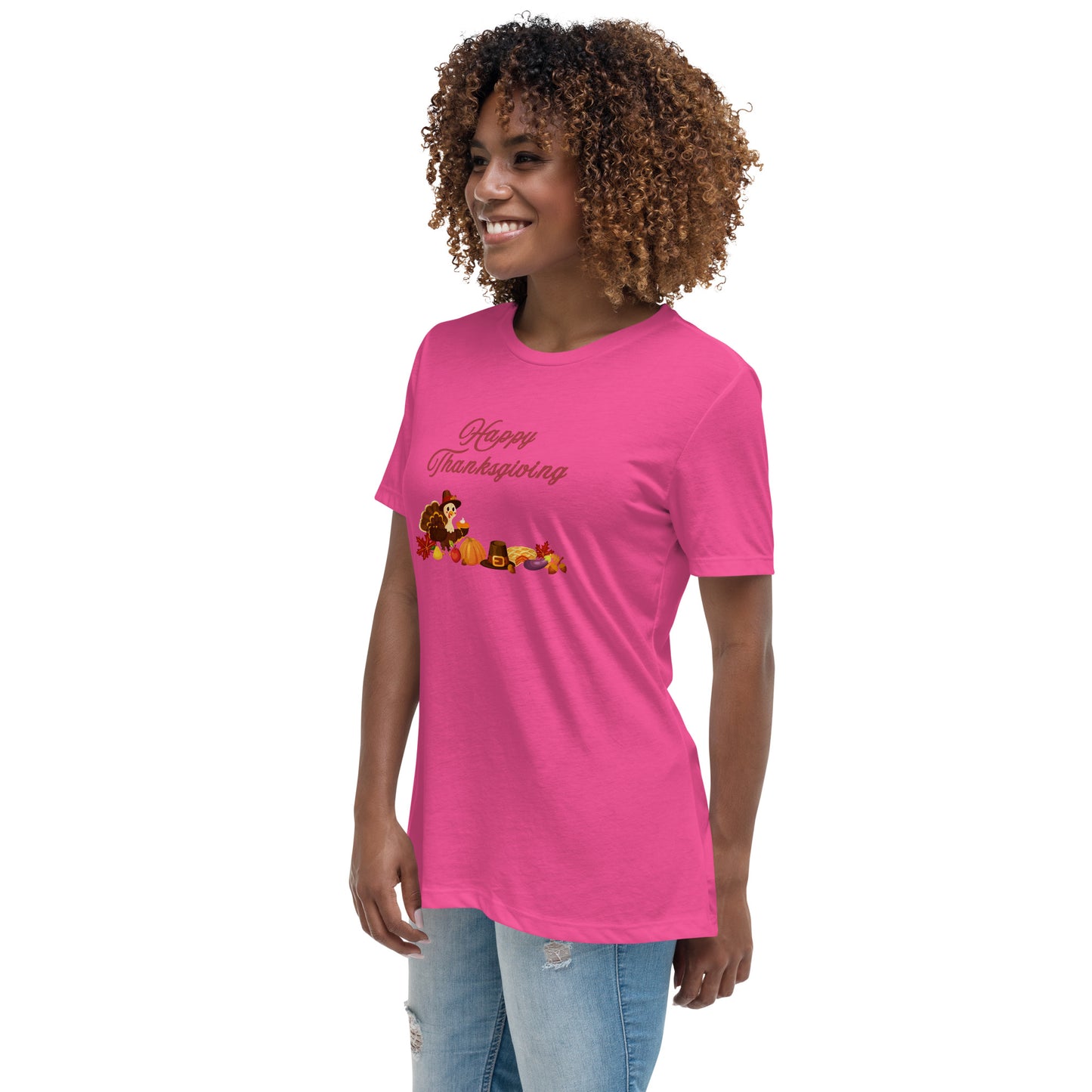 Happy Thanksgiving Women's Relaxed Tee by EraofInk