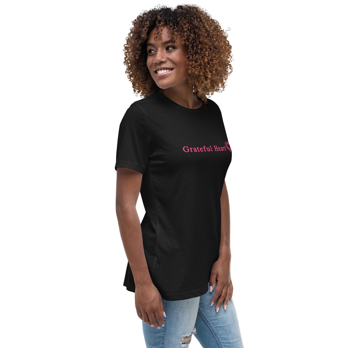 Grateful Heart with Sketched Heart Women's Relaxed Tee by EraofInk