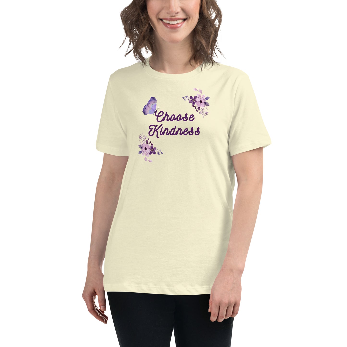 Choose Kindness Lavender Women's Relaxed Tee by EraofInk